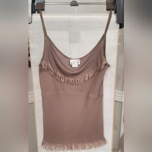 Ghost London Fringed Satin Cami – Rare Boho Luxe Statement Top |‎ Size S